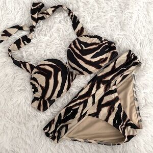 Vintage Victoria’s Secret bombshell white tiger print bikini
